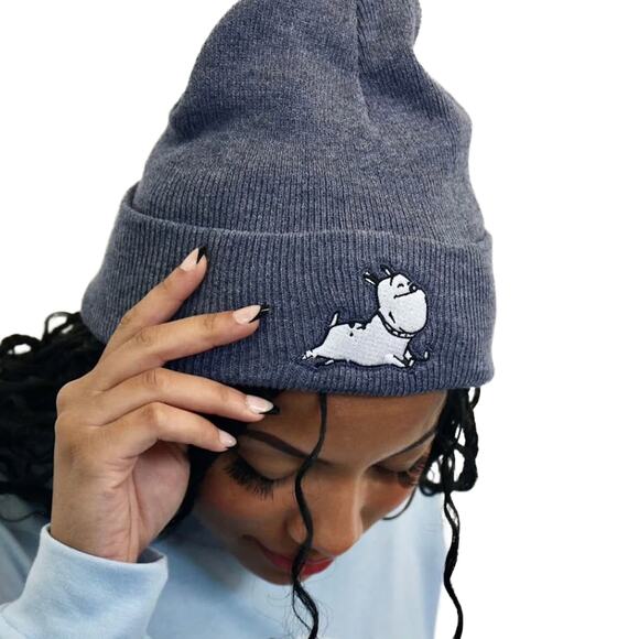 Mutts Sparky Unchained Beanie Sz O/S New $24 Heather Navy Knit Hat Stocking Cap - Picture 5 of 5